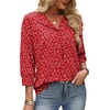 image:imageWIHOLL 34 Length Sleeve Womens Tops Dressy Casual Blouses Summer Spring Trendy Business Outfits Fashion ClothingRed Floral