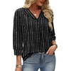 image:imageWIHOLL 34 Length Sleeve Womens Tops Dressy Casual Blouses Summer Spring Trendy Business Outfits Fashion ClothingStripe