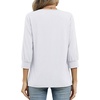 image:imageWIHOLL 34 Length Sleeve Womens Tops Dressy Casual Blouses Summer Spring Trendy Business Outfits Fashion ClothingWhite