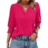 image:imageWIHOLL 34 Length Sleeve Womens Tops Summer Shirts Spring Vacation Outfits Dressy Casual Trendy Fall S3XL03hot Pink