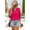 image:imageWIHOLL 34 Length Sleeve Womens Tops Summer Shirts Spring Vacation Outfits Dressy Casual Trendy Fall S3XL03hot Pink