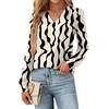 image:imageWIHOLL Blouses for Women Dressy Casual Long Sleeve Shirts Fall FashionApricot Abstract