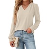 image:imageWIHOLL Blouses for Women Dressy Casual Long Sleeve Shirts Fall FashionBeige