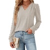 image:imageWIHOLL Blouses for Women Dressy Casual Long Sleeve Shirts Fall FashionBeige Polka Dot