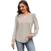 image:imageWIHOLL Blouses for Women Dressy Casual Long Sleeve Shirts Fall FashionBeige Polka Dot