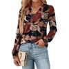 image:imageWIHOLL Blouses for Women Dressy Casual Long Sleeve Shirts Fall FashionBlack Floral