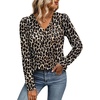 image:imageWIHOLL Blouses for Women Dressy Casual Long Sleeve Shirts Fall FashionBlack Leopard