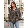 image:imageWIHOLL Blouses for Women Dressy Casual Long Sleeve Shirts Fall FashionBlack Leopard