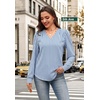 image:imageWIHOLL Blouses for Women Dressy Casual Long Sleeve Shirts Fall FashionBlue Striped