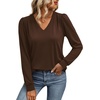 image:imageWIHOLL Blouses for Women Dressy Casual Long Sleeve Shirts Fall FashionBrown