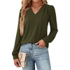 image:imageWIHOLL Blouses for Women Dressy Casual Long Sleeve Shirts Fall FashionGreen