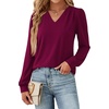 image:imageWIHOLL Blouses for Women Dressy Casual Long Sleeve Shirts Fall FashionPurple Red