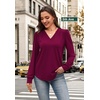 image:imageWIHOLL Blouses for Women Dressy Casual Long Sleeve Shirts Fall FashionPurple Red