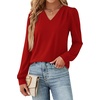 image:imageWIHOLL Blouses for Women Dressy Casual Long Sleeve Shirts Fall FashionRed