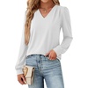 image:imageWIHOLL Blouses for Women Dressy Casual Long Sleeve Shirts Fall FashionWhite