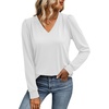 image:imageWIHOLL Blouses for Women Dressy Casual Long Sleeve Shirts Fall FashionWhite