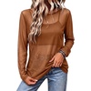 image:imageWIHOLL Lace Tops for Women Mesh Leopard Shirt Fashion Clothing Fall OutfitsBrown