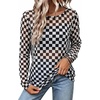 image:imageWIHOLL Lace Tops for Women Mesh Leopard Shirt Fashion Clothing Fall OutfitsCheckered