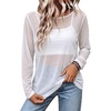 image:imageWIHOLL Lace Tops for Women Mesh Leopard Shirt Fashion Clothing Fall OutfitsClassic White