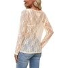 image:imageWIHOLL Lace Tops for Women Mesh Leopard Shirt Fashion Clothing Fall OutfitsCream