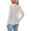 image:imageWIHOLL Lace Tops for Women Mesh Leopard Shirt Fashion Clothing Fall OutfitsWhite Lace