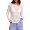 image:imageWIHOLL Lace Tops for Women Mesh Leopard Shirt Fashion Clothing Fall OutfitsWhite Lace