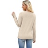 image:imageWIHOLL Lightweight Sweaters for Women Long Sleeve V Neck Knit Outfits with Decorative ButtonsBeige