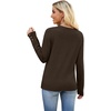 image:imageWIHOLL Lightweight Sweaters for Women Long Sleeve V Neck Knit Outfits with Decorative ButtonsChocolate Brown