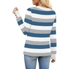 image:imageWIHOLL Lightweight Sweaters for Women Long Sleeve V Neck Knit Outfits with Decorative ButtonsColor Block Blue