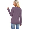 image:imageWIHOLL Lightweight Sweaters for Women Long Sleeve V Neck Knit Outfits with Decorative ButtonsGrey Purple