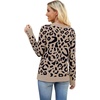 image:imageWIHOLL Lightweight Sweaters for Women Long Sleeve V Neck Knit Outfits with Decorative ButtonsLeopard