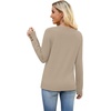 image:imageWIHOLL Lightweight Sweaters for Women Long Sleeve V Neck Knit Outfits with Decorative ButtonsLight Khaki