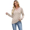 image:imageWIHOLL Lightweight Sweaters for Women Long Sleeve V Neck Knit Outfits with Decorative ButtonsPolka Dot
