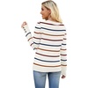 image:imageWIHOLL Lightweight Sweaters for Women Long Sleeve V Neck Knit Outfits with Decorative ButtonsStriped
