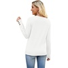 image:imageWIHOLL Lightweight Sweaters for Women Long Sleeve V Neck Knit Outfits with Decorative ButtonsWhite