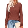 image:imageWIHOLL Long Sleeve Shirts for Women Buttons Cuff Tunic Tops Casual Fall Lightweight Sweaters Fashion 2025Acaramel