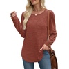 image:imageWIHOLL Long Sleeve Shirts for Women Buttons Cuff Tunic Tops Casual Fall Lightweight Sweaters Fashion 2025Acaramel