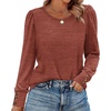image:imageWIHOLL Long Sleeve Shirts for Women Buttons Cuff Tunic Tops Casual Fall Lightweight Sweaters Fashion 2025Acaramel