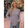 image:imageWIHOLL Long Sleeve Shirts for Women Lightweight Sweaters Fall Outfits 2026 Color Block Winter Clothing Dressy Casual Soft08light Purple
