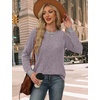 image:imageWIHOLL Long Sleeve Shirts for Women Lightweight Sweaters Fall Outfits 2026 Color Block Winter Clothing Dressy Casual Soft08light Purple