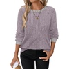 image:imageWIHOLL Long Sleeve Shirts for Women Lightweight Sweaters Fall Outfits 2026 Color Block Winter Clothing Dressy Casual Soft08light Purple