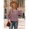 image:imageWIHOLL Long Sleeve Shirts for Women Lightweight Sweaters Fall Outfits 2026 Color Block Winter Clothing Dressy Casual SoftMauve