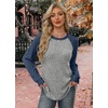 image:imageWIHOLL Long Sleeve Shirts for Women Lightweight Sweaters Fall Outfits 2026 Color Block Winter Clothing Dressy Casual SoftNavy Blue Grey