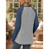 image:imageWIHOLL Long Sleeve Shirts for Women Lightweight Sweaters Fall Outfits 2026 Color Block Winter Clothing Dressy Casual SoftNavy Blue Grey