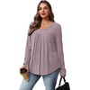 image:imageWIHOLL Long Sleeve Shirts for Women V Neck Lightweight Sweaters Casual Tunic Tops Outfits Fall Fashion Clothes 202610  Pink
