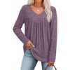 image:imageWIHOLL Long Sleeve Shirts for Women V Neck Lightweight Sweaters Casual Tunic Tops Outfits Fall Fashion Clothes 202611  Purple