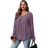 image:imageWIHOLL Long Sleeve Shirts for Women V Neck Lightweight Sweaters Casual Tunic Tops Outfits Fall Fashion Clothes 202611  Purple