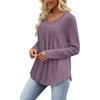 image:imageWIHOLL Long Sleeve Shirts for Women V Neck Lightweight Sweaters Casual Tunic Tops Outfits Fall Fashion Clothes 202611  Purple