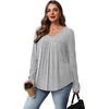 image:imageWIHOLL Long Sleeve Shirts for Women V Neck Lightweight Sweaters Casual Tunic Tops Outfits Fall Fashion Clothes 202612  Grey