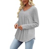 image:imageWIHOLL Long Sleeve Shirts for Women V Neck Lightweight Sweaters Casual Tunic Tops Outfits Fall Fashion Clothes 202612  Grey